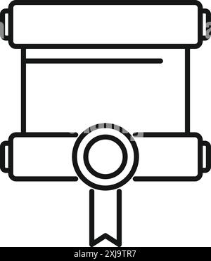notary icon, stamp and document linear design Stock Vector Image & Art ...