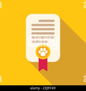 Official document is certifying the good health of a pet for international travel Stock Vector