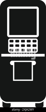 Black atm terminal icon showing payment screen for making a money transaction Stock Vector