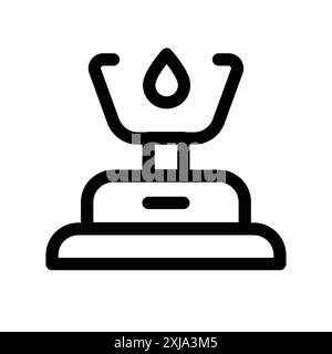 Burner Gas Stove icon set in thin line outline style and linear vector sign Stock Vector