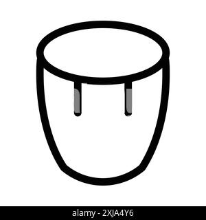 Conga drum icon set in thin line outline style and linear vector sign Stock Vector