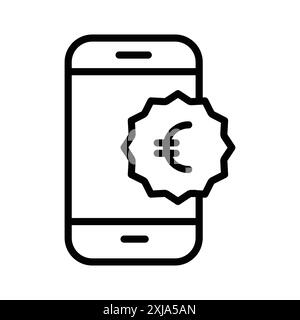 Euro chart icon set in thin line outline style and linear vector sign Stock Vector