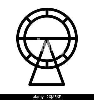 Hamster wheel icon set in thin line outline style and linear vector sign Stock Vector