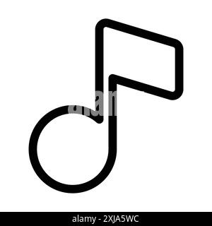 music note icon set in thin line outline style and linear vector sign Stock Vector