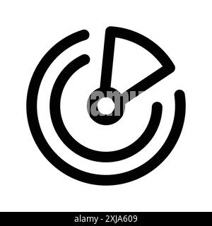 radar detection icon set in thin line outline style and linear vector sign Stock Vector
