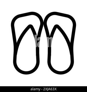 sandals icon set in thin line outline style and linear vector sign ...