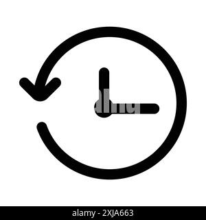 counterclockwise rotation icon set in thin line outline style and linear vector sign Stock Vector
