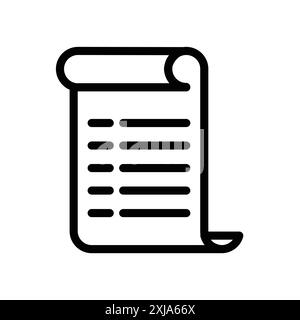 Script icon set in thin line outline style and linear vector sign Stock Vector