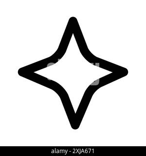 Diamond star icon set in thin line outline style and linear vector sign Stock Vector