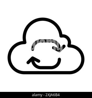 Data synchronization icon set in thin line outline style and linear vector sign Stock Vector
