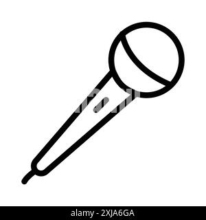 Speaker Microphone icon set in thin line outline style and linear vector sign Stock Vector