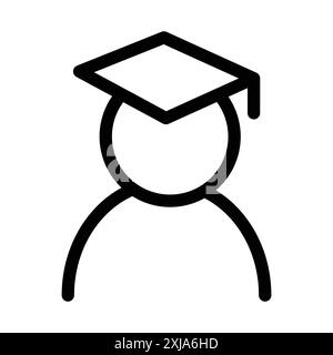 Student icon set in thin line outline style and linear vector sign Stock Vector