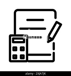 accounting icon set in thin line outline style and linear vector sign Stock Vector