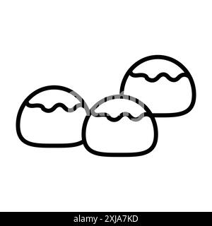 belgian buns icon set in thin line outline style and linear vector sign Stock Vector