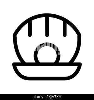 Pearl icon set in thin line outline style and linear vector sign Stock Vector