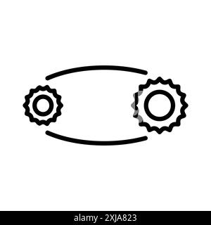 belt drive icon set in thin line outline style and linear vector sign Stock Vector