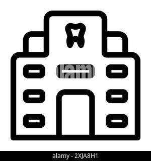 dental clinic icon set in thin line outline style and linear vector sign Stock Vector