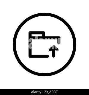 ftp navigate up icon set in thin line outline style and linear vector sign Stock Vector