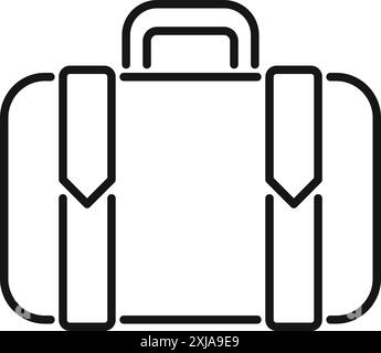 Minimalist icon of a closed suitcase, representing travel or business trips Stock Vector