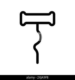 Corkscrew icon set in thin line outline style and linear vector sign Stock Vector