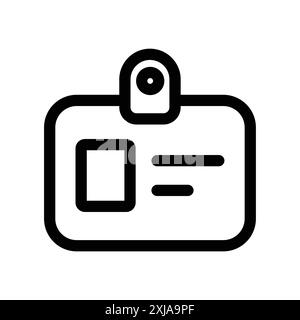 Employee id card icon set in thin line outline style and linear vector sign Stock Vector