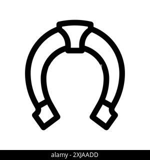 Horseshoe icon set in thin line outline style and linear vector sign Stock Vector