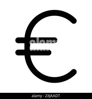 euro sign icon set in thin line outline style and linear vector sign Stock Vector