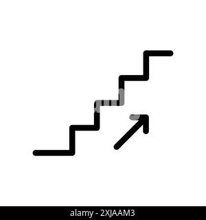 stairs icon set in thin line outline style and linear vector sign Stock Vector