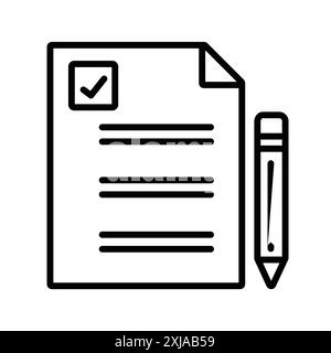 paperwork icon set in thin line outline style and linear vector sign Stock Vector