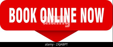 book online now sticker. book online now sign on transparent background. rectangular button Stock Vector