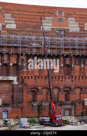 Nuremberg, Germany. 17th July, 2024. View of the construction site inside the Congress Hall on the former Nazi Party Rally Grounds. At its last meeting before the summer break on July 17, 2024, the Nuremberg City Council will vote on the design for an alternative venue for the State Theater at the Congress Hall. Credit: Daniel Karmann/dpa/Alamy Live News Stock Photo