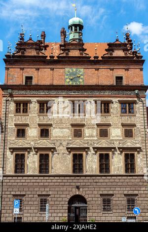 The Municipal Building of Pilsen (Plzen) is located on náměstí Republiky no. 1 in the historic town hall in Renaissance style from 16th century. Czech Stock Photo