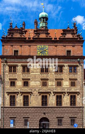 The Municipal Building of Pilsen (Plzen) is located on náměstí Republiky no. 1 in the historic town hall in Renaissance style from 16th century. Czech Stock Photo