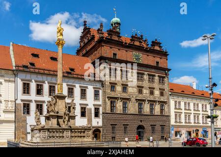 The Municipal Building of Pilsen (Plzen) is located on náměstí Republiky no. 1 in the historic town hall in Renaissance style from 16th century. Czech Stock Photo