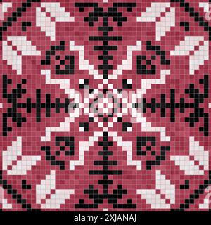 Mosaic tiles  background, seamless vector pattern Stock Vector