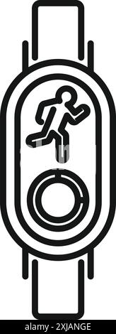 Pedestrian crossing traffic light with running man symbol is showing green light for safe crossing Stock Vector