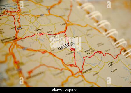 Paper map boock in diagonal view Stock Photo