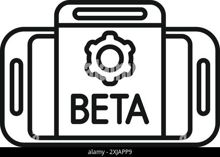 Smartphone displaying beta version software, representing the testing phase of app development Stock Vector