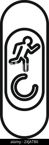 Pedestrian crossing light showing a running man symbol and a countdown timer Stock Vector