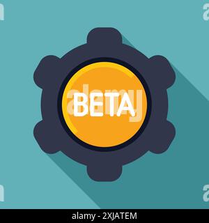 Gear wheel cogwheel representing the beta version of a software development project Stock Vector