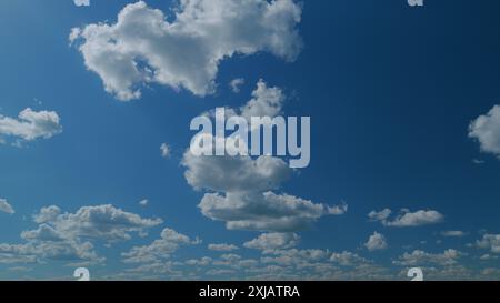 Time lapse. Summer clouds. Puffy fluffy white clouds Stock Photo - Alamy