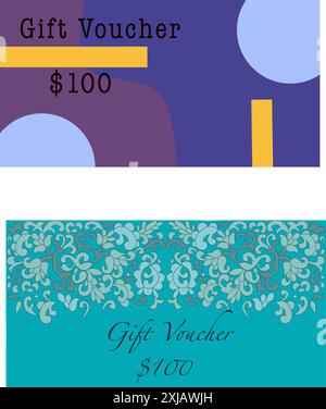 Vector floral design and business design of discount card, certificates. Stock Vector