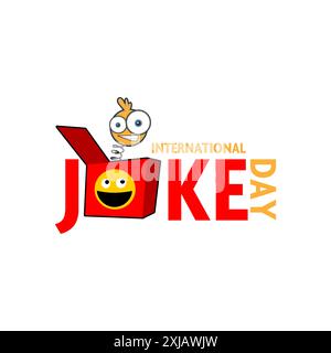 International Joke Day Creative Logo Typography Lettering Vector Illustration, July 1. Fun jokes happy symbolic design isolated, Joke logo Stock Vector