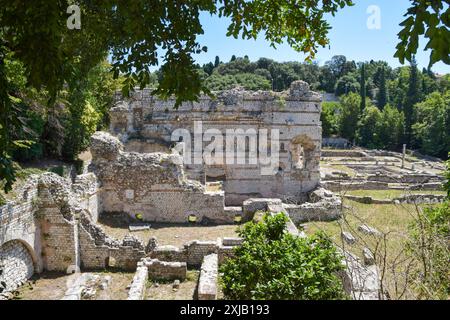 Nice, France. 18th July 2018: Ancient Roman baths ruins in Cimiez. Credit: Vuk Valcic/Alamy Stock Photo