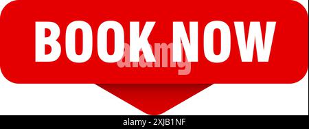 book now sticker. book now sign on transparent background. rectangular button Stock Vector