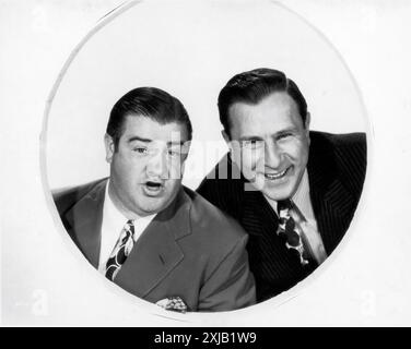 LOU COSTELLO and BUD ABBOTT 1947 Portrait publicity for Universal Pictures Stock Photo