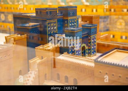 Small model reconstruction of Ishtar Gate. Pergamon Museum, Berlin. Germany. Stock Photo