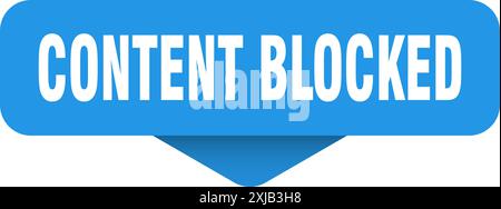 content blocked sticker. content blocked sign on transparent background. rectangular button Stock Vector
