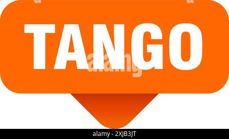 tango sticker. tango sign on transparent background. rectangular button Stock Vector