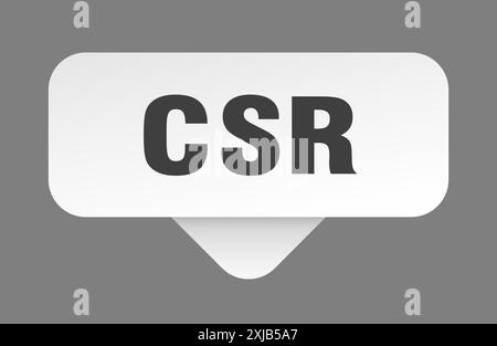 csr sticker. csr sign isolated on gray background. rectangular button Stock Vector